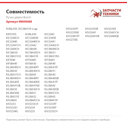 Ручка двери Bosch 00059468