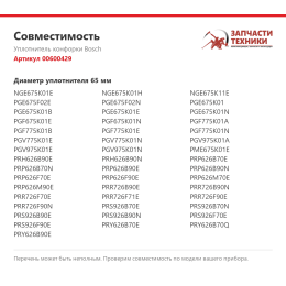 Уплотнитель конфорки Bosch 00600429