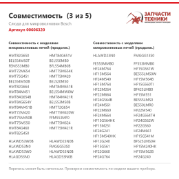 Слюда для микроволновки Bosch 00606320