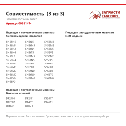 Зажимы корзины Bosch 00611474
