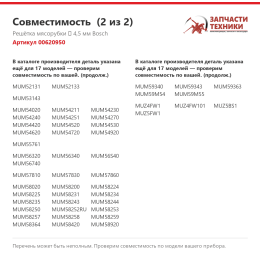 Решётка мясорубки 4,5 мм Bosch 00620950