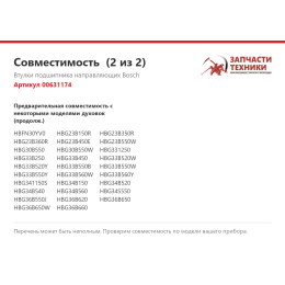 Втулки подшипника направляющих Bosch 00631174