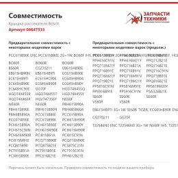Крышка рассекателя Bosch 00647533