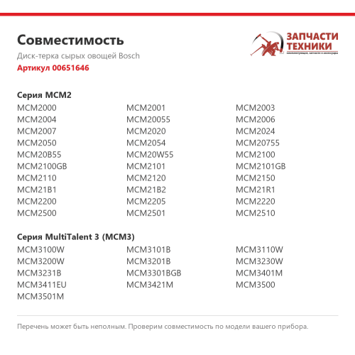 Диск-терка сырых овощей 00651646 для кухонных комбайнов Bosch