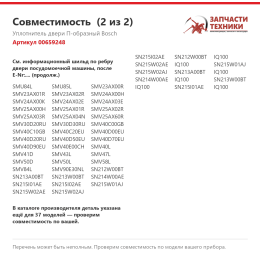 Уплотнитель двери П-образный Bosch 00659248