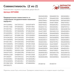 Ремкомплект пружин и тросиков двери Bosch 00754866