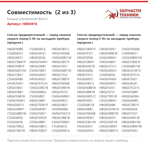 Кольцо управления ControlRing 10003816 для духовых шкафов и кофемашин Bosch