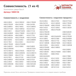 Уплотнитель двери Bosch 10005136