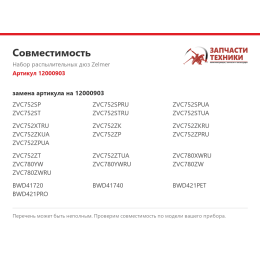 Набор распылительных дюз Zelmer 12000903