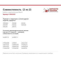 Кабель соединительный Bosch 12022522