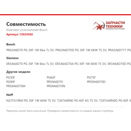 Комплект уплотнителей Bosch 12023582
