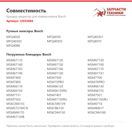 Крышка-редуктор для измельчителя Bosch 12033694