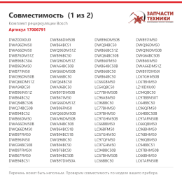 Комплект рециркуляции Bosch 17006791