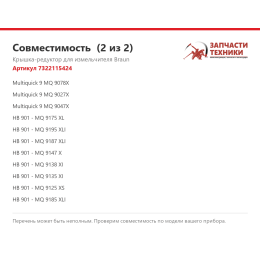 Крышка-редуктор для измельчителя Braun 7322115424