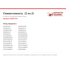 Слюда для микроволновки Smeg 783531318