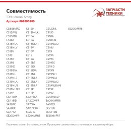 ТЭН нижний Smeg 806890580
