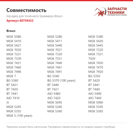 Насадка для точечного триммера Braun 80759322