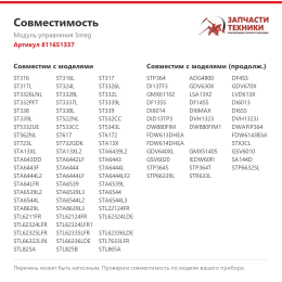 Модуль управления Smeg 811651337
