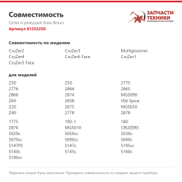 Сетка и режущий блок Braun 81253250