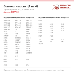 Зарядное устройство для бритвы Braun 81577235