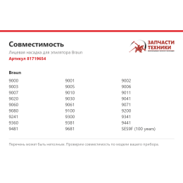 Лицевая насадка для эпилятора Braun 81719654