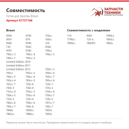 Сетка для бритвы Braun 81727166