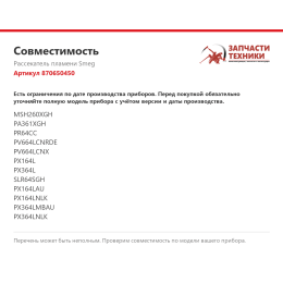Рассекатель пламени Smeg 870650450