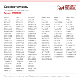 Основание рассекателя Smeg 870650452
