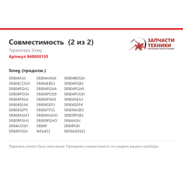 Термопара Smeg 948650155
