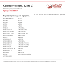 Венчик с редуктором Braun BR67050196