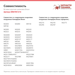 Вставка крупная шинковка Braun BR67051214