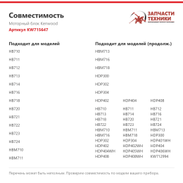 Моторный блок Kenwood KW715647